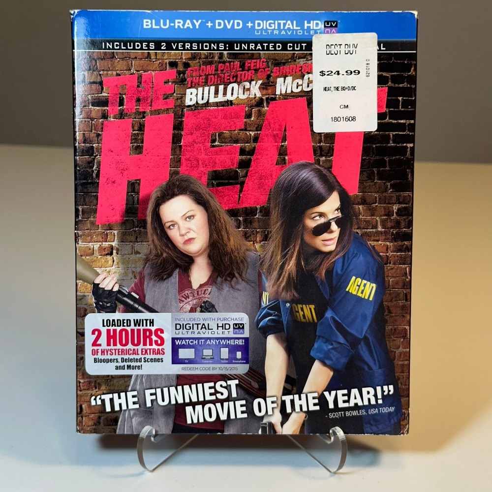 The Heat Blu Ray DVD Digital HD Unrated Melissa McCarthy Sandra Bullock